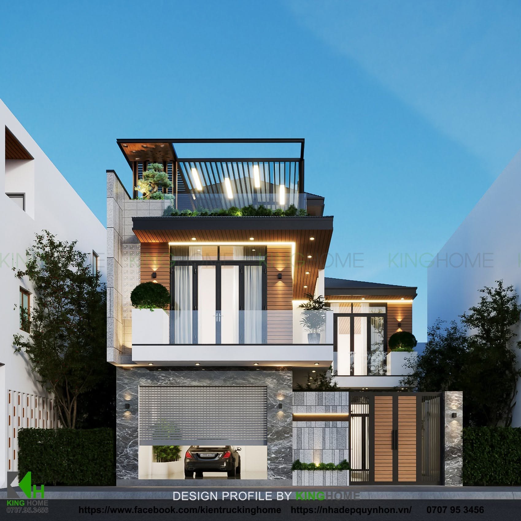 Ý tưởng thiết kế villa 3 tầng đẹp, không gian mở thoáng đãng - K's Villa