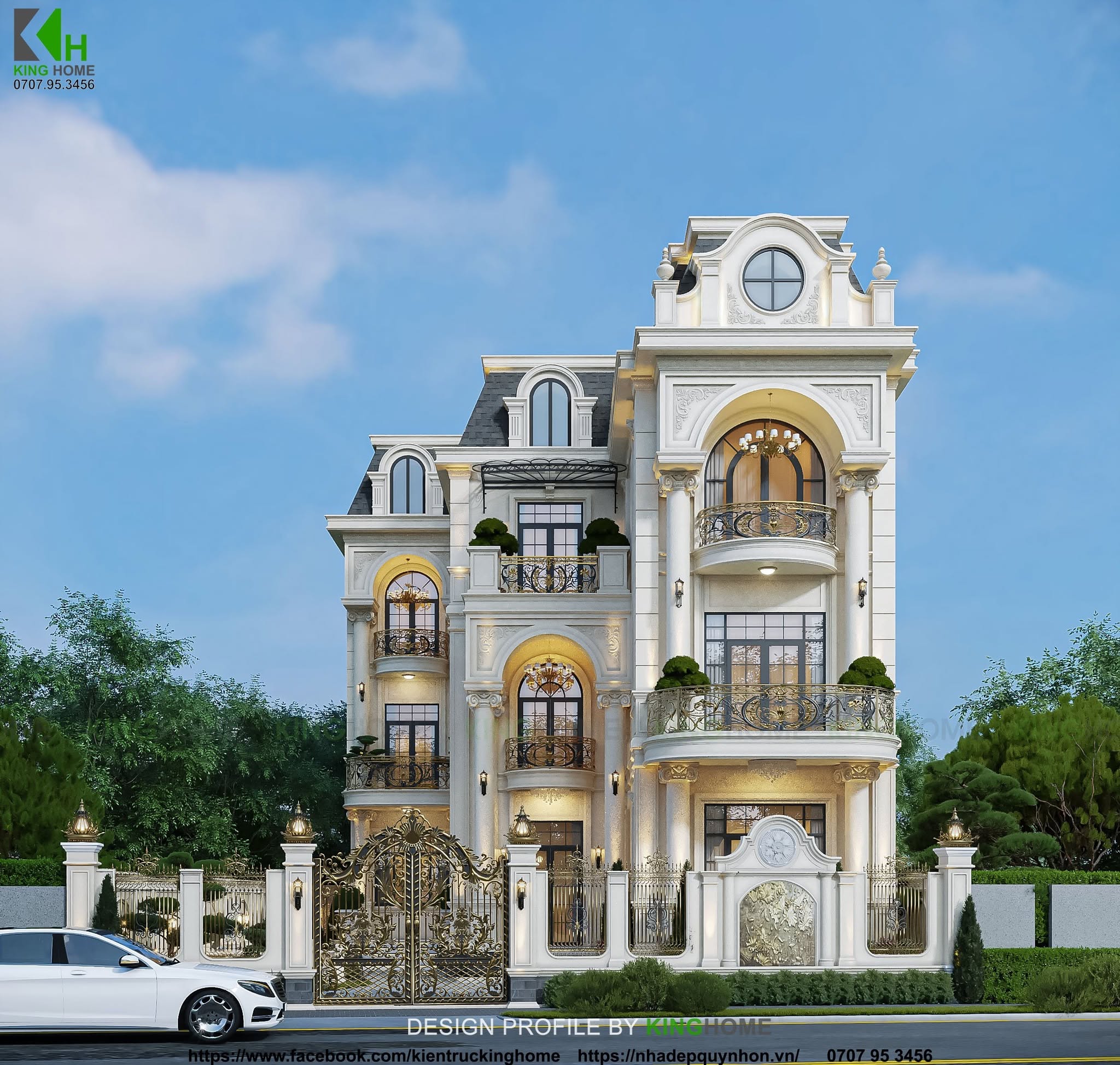 Vẻ đẹp quyền quý & xa hoa của mẫu biệt thự Tân cổ điển đẳng cấp