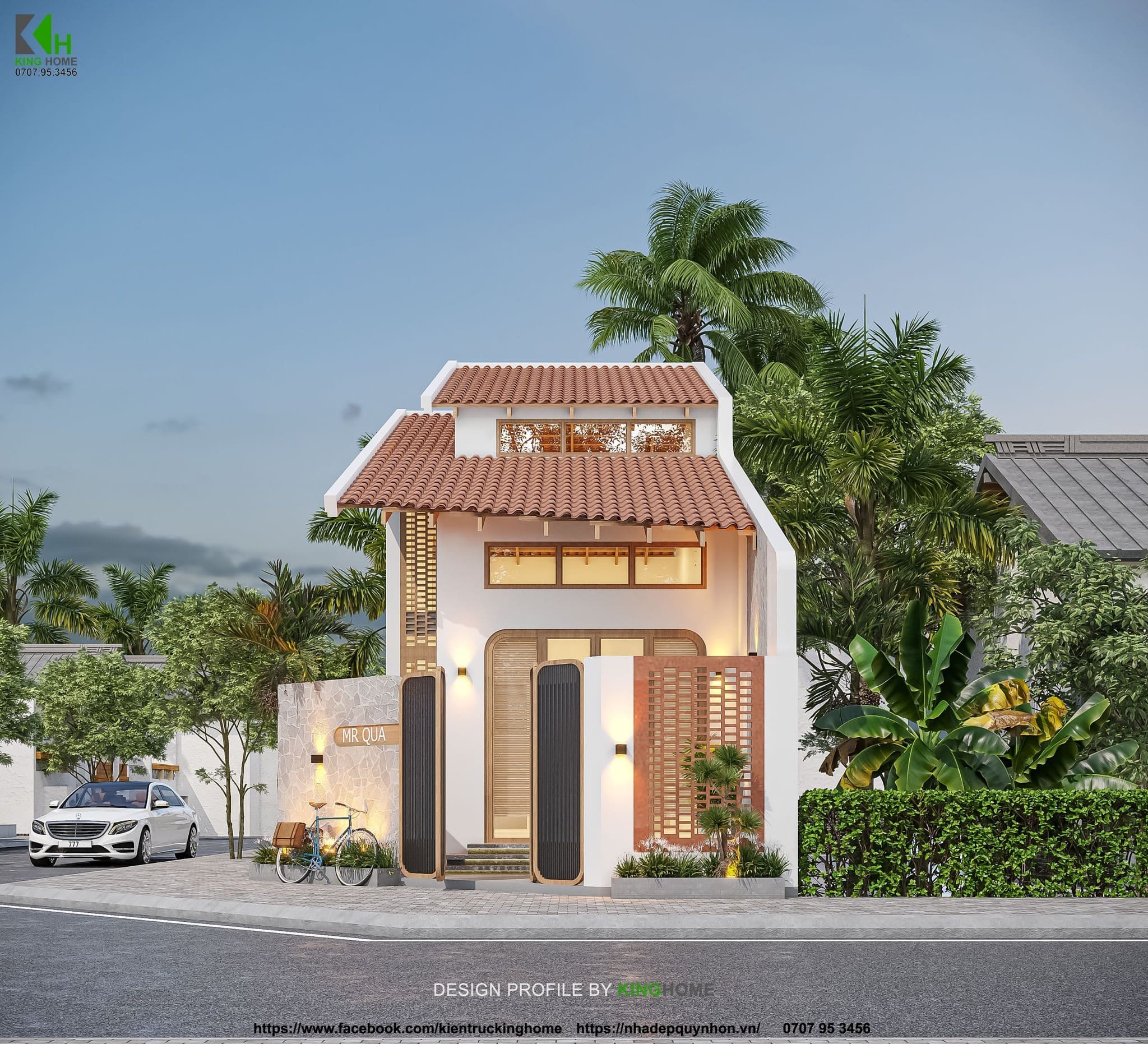 Mẫu nhà 900 triệu 2 tầng mái ngói gây ấn tượng với vẻ đẹp gần gũi, ấm cúng và đậm chất nghỉ dưỡng