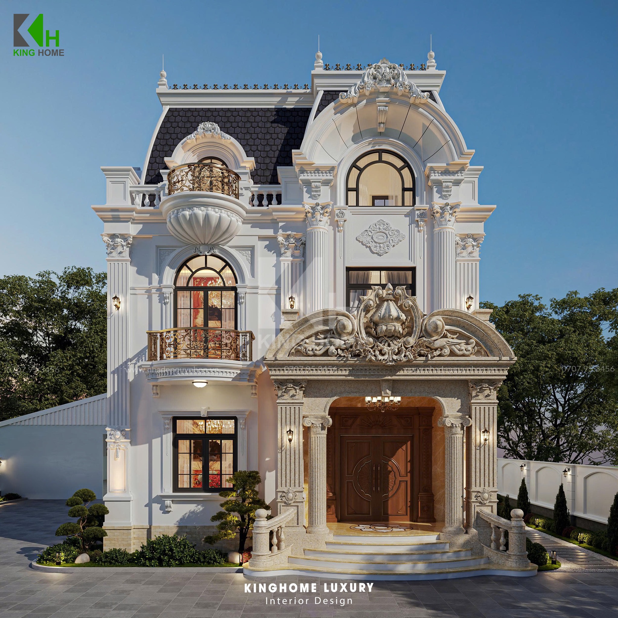 Biệt thự 3 tầng phong cách Tân cổ điển sang trọng, bề thế