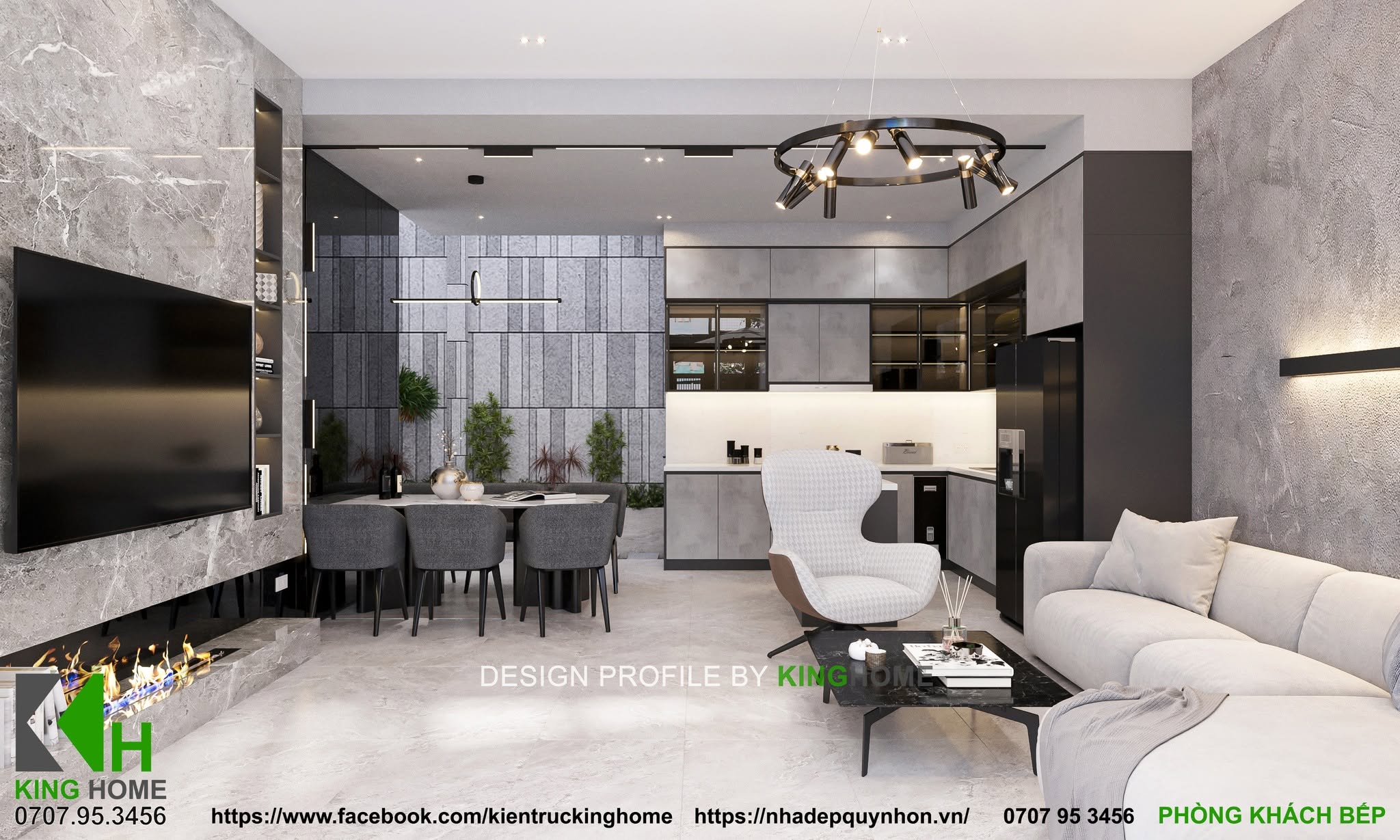Thiết kế nội thất Phù Mỹ theo phong cách hiện đại