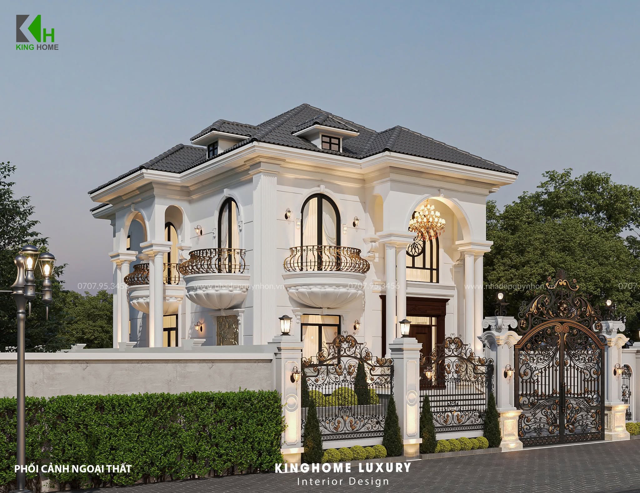 Nét đẹp sang trọng vượt thời gian của biệt thự 2 tầng tân cổ điển