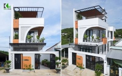 Nhà 2 tầng 1 tum hoàn thiện giống 95% bản vẽ thiết kế tại King Home
