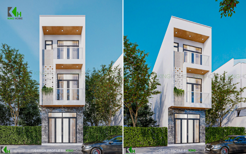 Kiến trúc nhà 3 tầng hiện đại khai thác vẻ đẹp từ gạch bông gió và ánh sáng