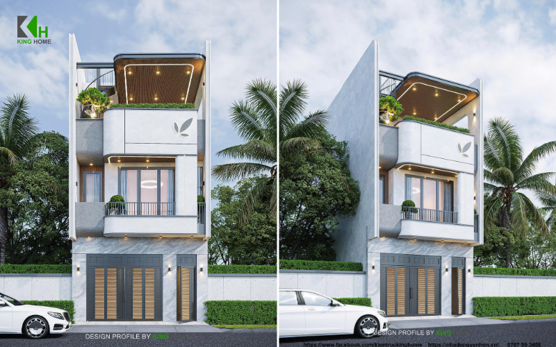 Mẫu nhà 3 tầng hiện đại với hình khối bo cong đầy cuốn hút – N’s House