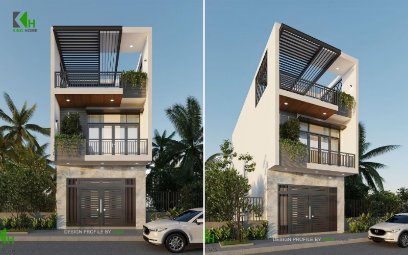 Nhà 3 tầng với diện mạo thanh lịch được hoàn thiện từ những chi tiết vừa đủ