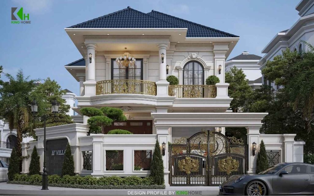 Nét đẹp sang trọng vượt thời gian của biệt thự 2 tầng tân cổ điển