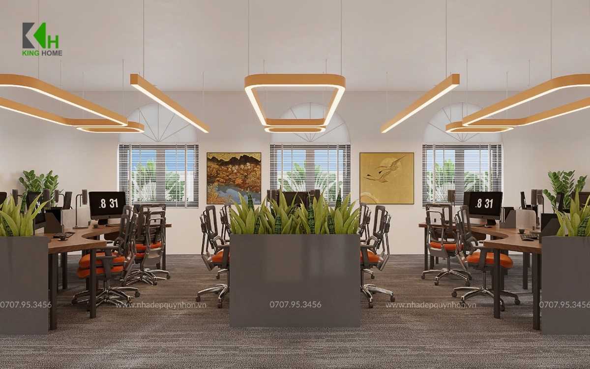 Khi thiết kế nội thất văn phòng hoặc showroom tại Phù Mỹ, gia chủ nên lựa chọn phong cách phù hợp với lĩnh vực kinh doanh