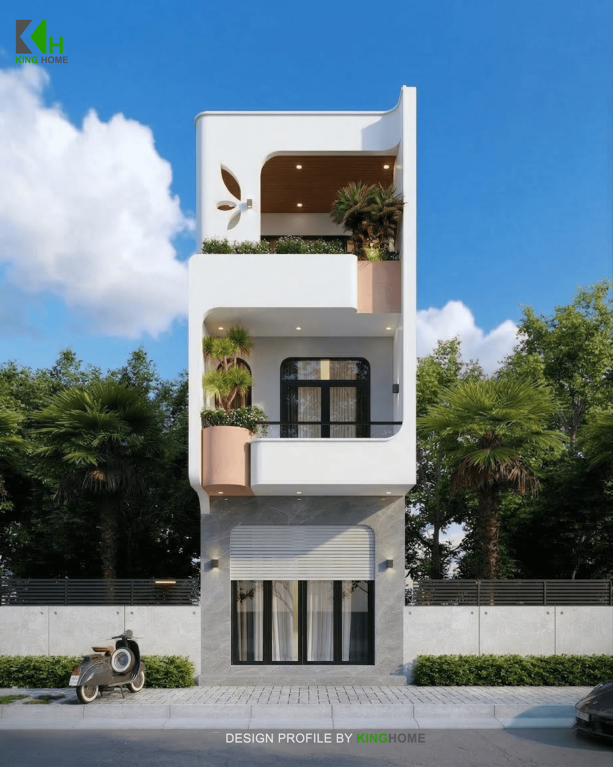 L's House - Mẫu nhà 3 tầng ghi dấu ấn bằng vẻ đẹp của những đường cong