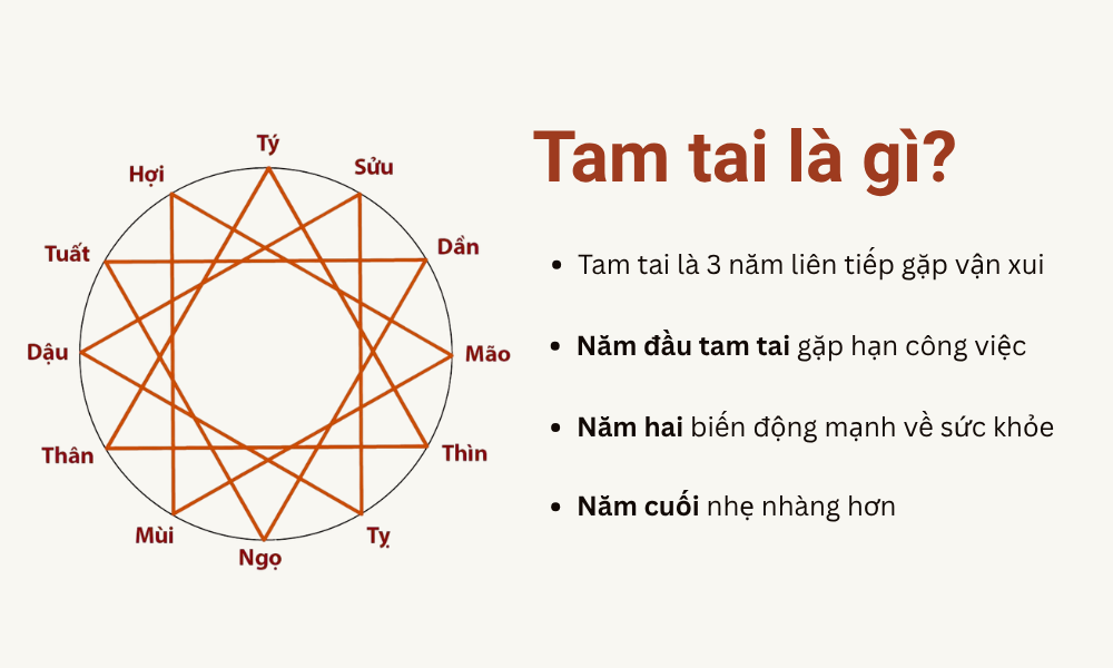 Tam tai rơi vào nhóm tuổi Hợi - Mão - Mùi