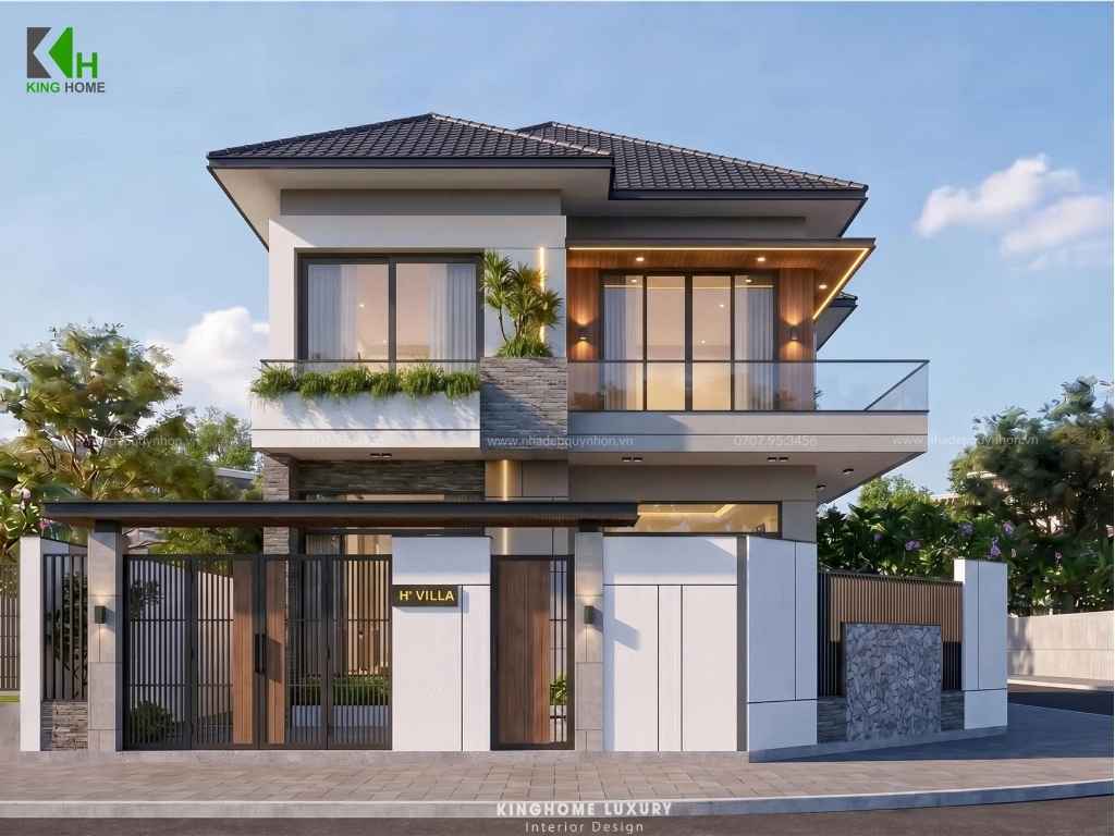 Dấu ấn biệt thự 2 tầng mái Nhật hiện đại qua từng đường nét kiến trúc