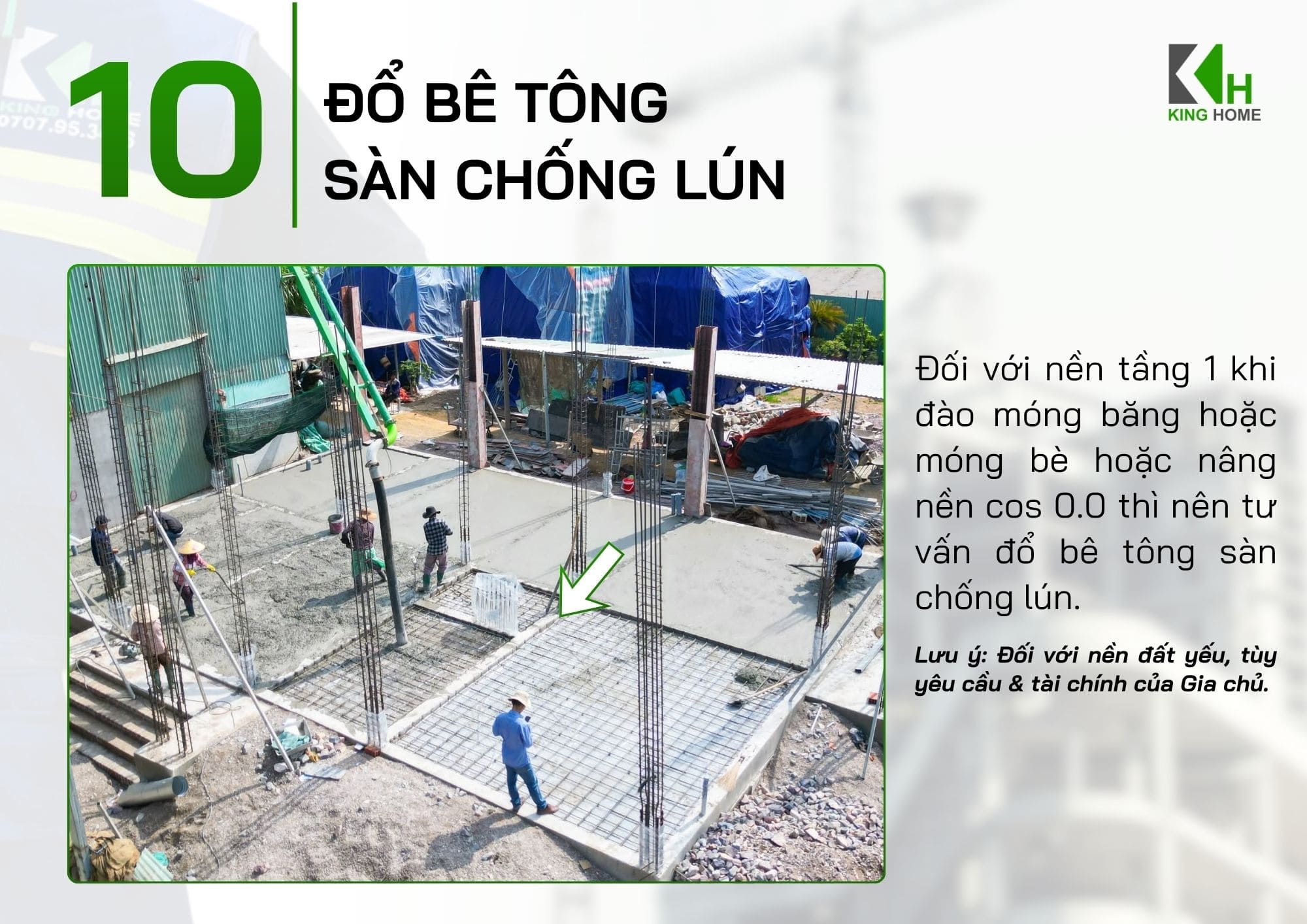 Đổ bê tông sàn chống lún
