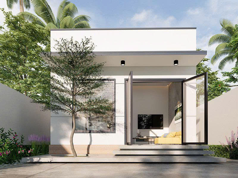 Mẫu nhà từ 200 triệu tông trắng cơ bản cho những gia chủ thích sự đơn giản