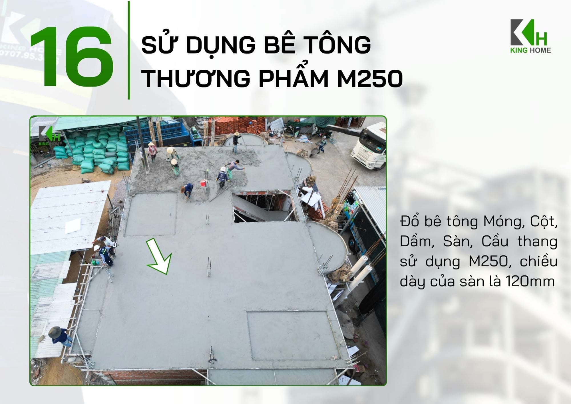 Sử dụng bê tông thương phẩm M250