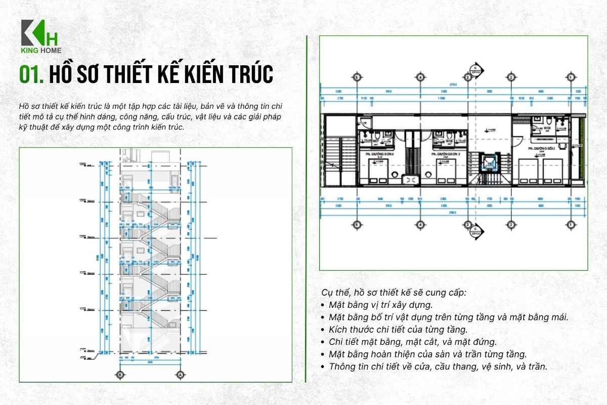 Hồ sơ kiến trúc giúp gia chủ hình dung tổng thể ngôi nhà và là cơ sở để các phần kỹ thuật triển khai tiếp