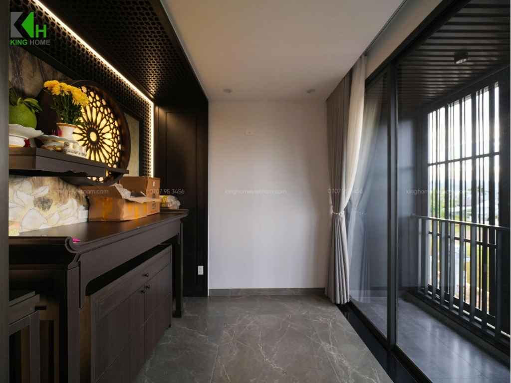 Phòng thờ mang đến cảm giác trang nghiêm, ấm cúng