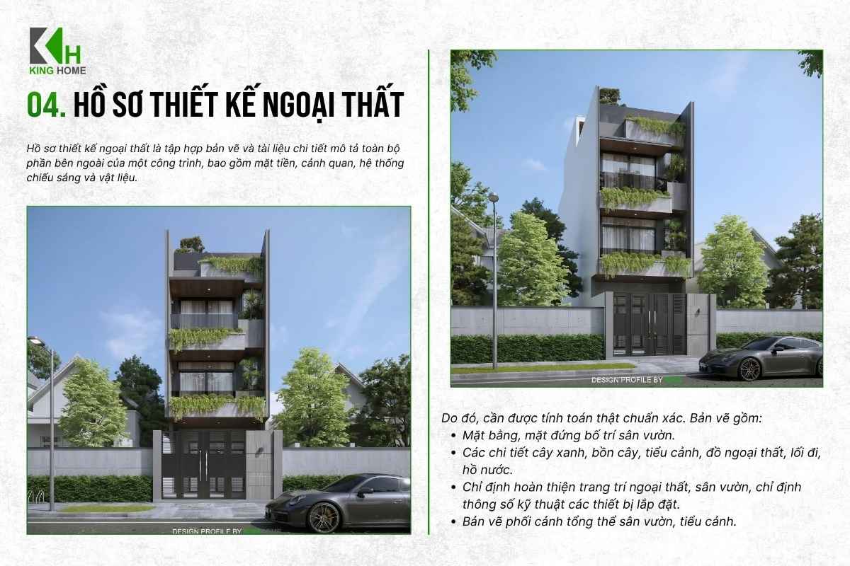 Hồ sơ thiết kế ngoại thất giúp hoàn thiện diện mạo tổng thể của công trình