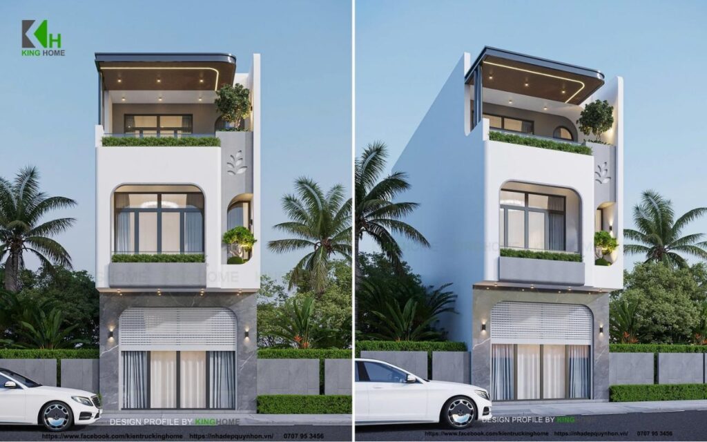 Mẫu nhà 3 tầng đón đầu xu hướng với kiến trúc mềm mại và sang trọng