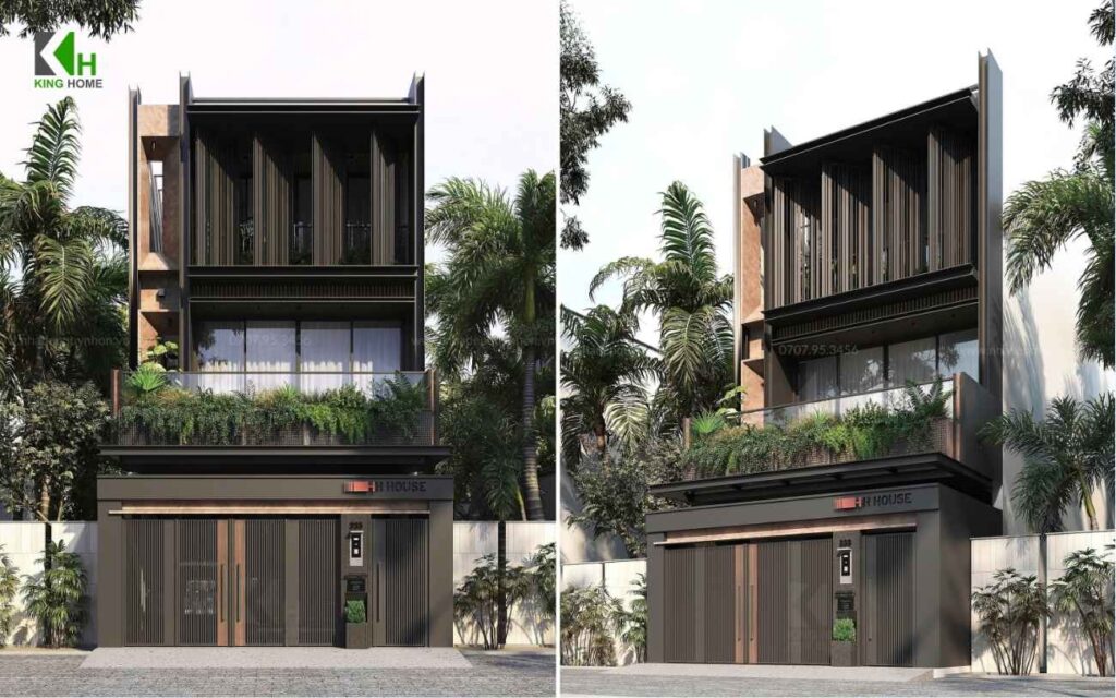 H’s House – Kiến trúc nhà 3 tầng hướng Tây Nam tối ưu vi khí hậu