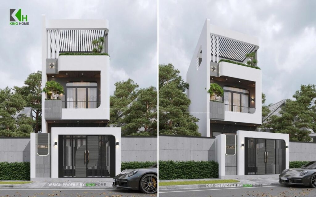 Hình khối nhà 3 tầng hiện đại gắn liền với lối kiến trúc tinh giản T’s House