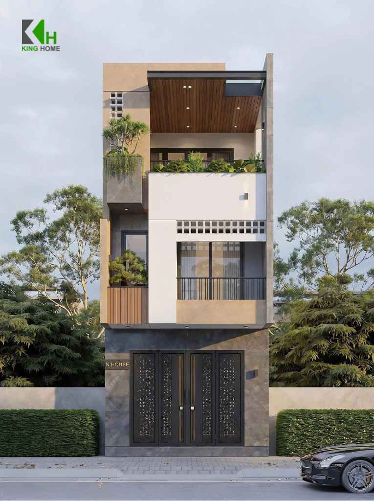 Thiết kế nhà 3 tầng hướng Tây N's House cân bằng nắng và gió