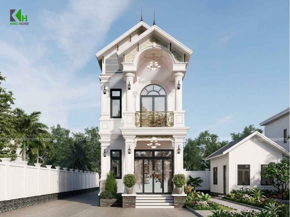 Nhà mái Thái 2 tầng được King Home thi công chỉn chu từ phần mái đến từng chi tiết hoàn thiện