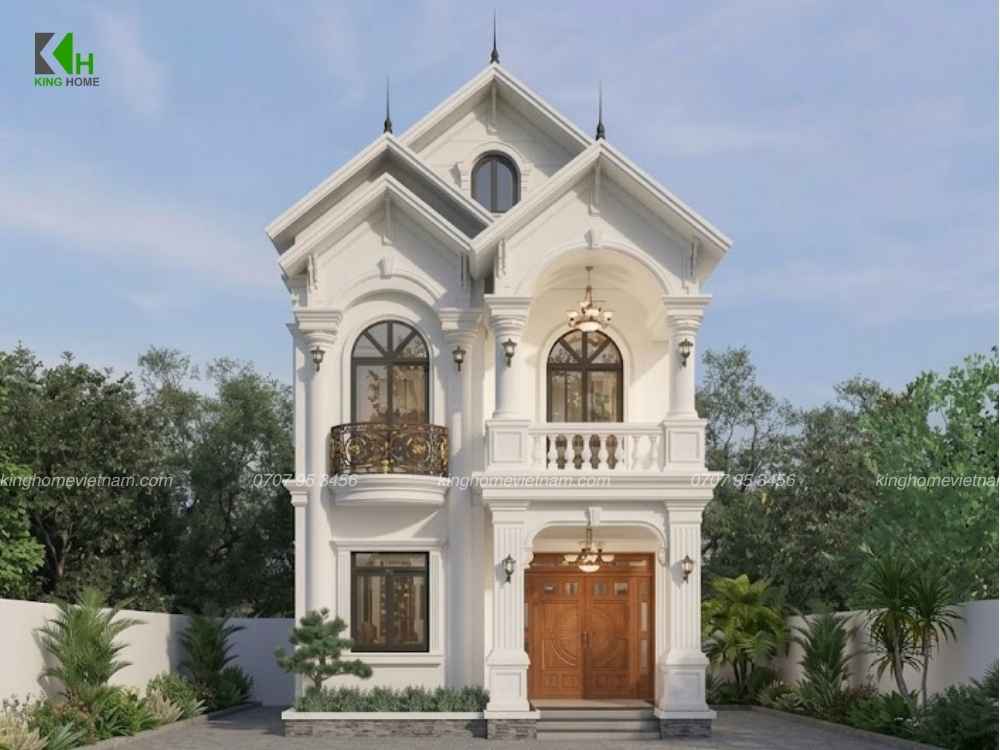 Thiết kế nhà mái Thái 2 tầng với mặt tiền ấn tượng và công năng được tính toán kỹ