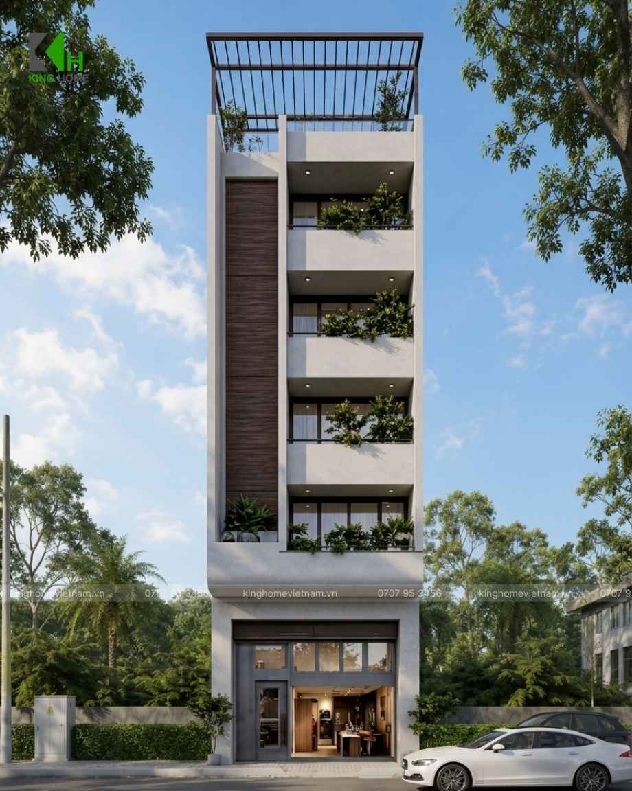 King Home thiết kế khách sạn Nhơn Lý mặt tiền 6m với hình khối nổi bật và công năng hợp lý