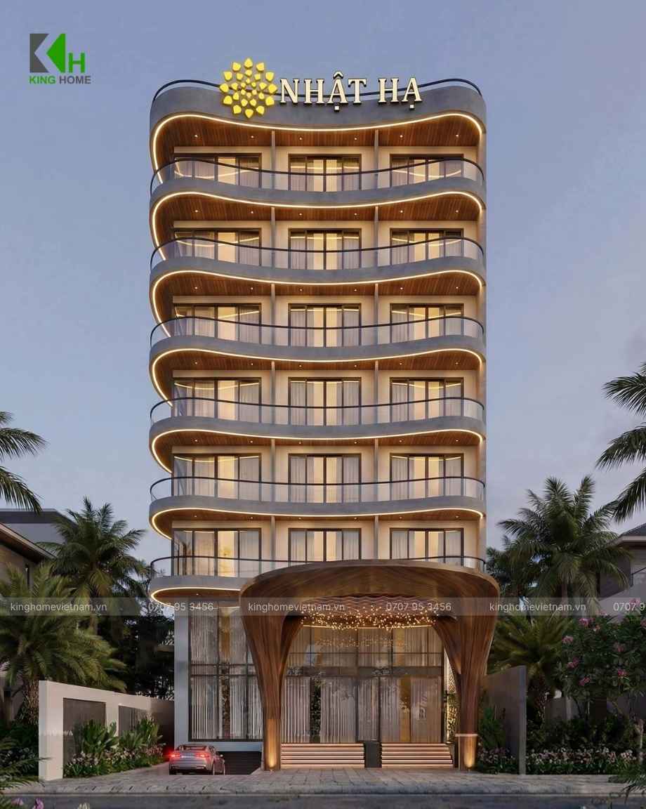 Mẫu khách sạn Nhơn Lý phong cách Luxury tạo cảm giác sang trọng ngay từ không gian nghỉ ngơi