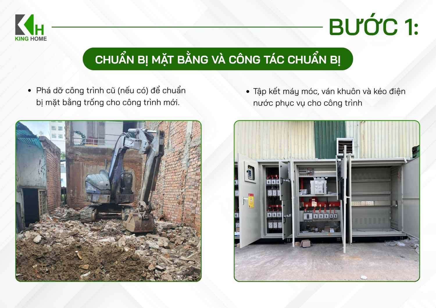 Công tác chuẩn bị mặt bằng trước khi thi công luôn là yếu tố quan trọng trong mọi công tác thi công