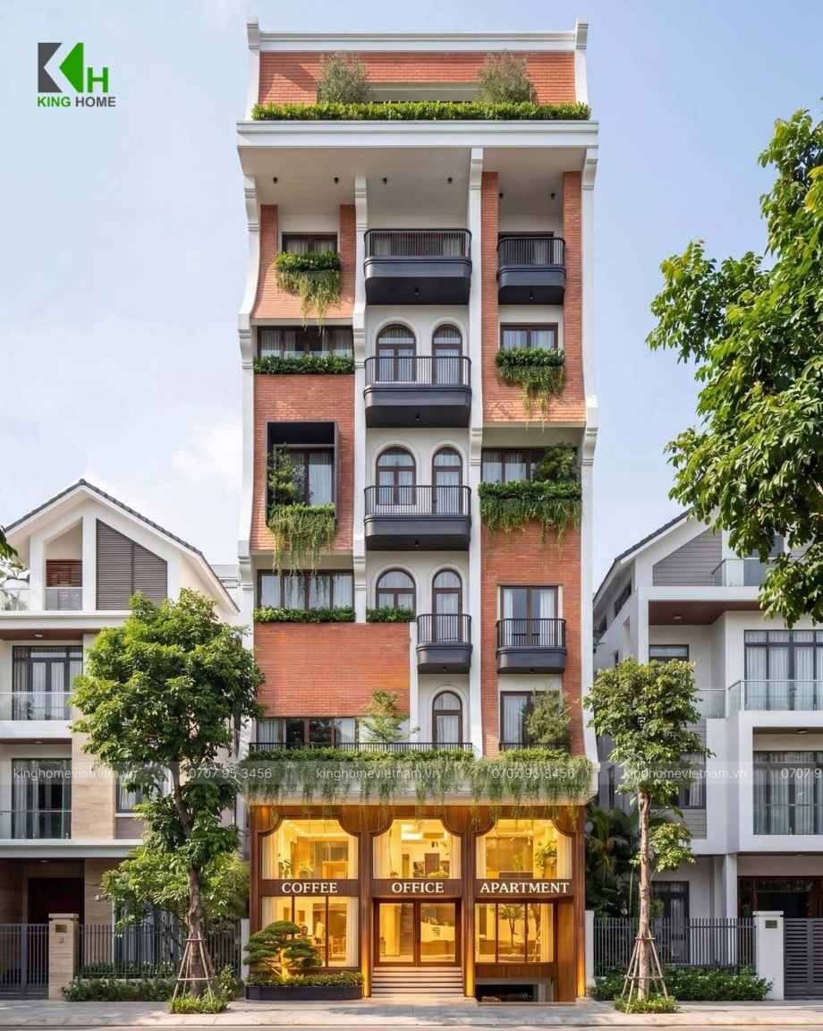 Mẫu khách sạn Nhơn Lý phong cách Tropical được King Home thiết kế phù hợp với khí hậu ven biển.