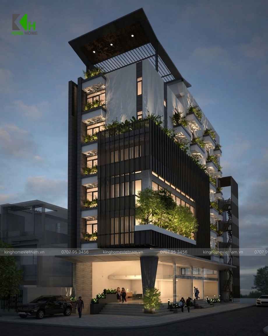 Mẫu khách sạn Nhơn Lý kết hợp nhà hàng được King Home thiết kế tối ưu công năng vận hành.