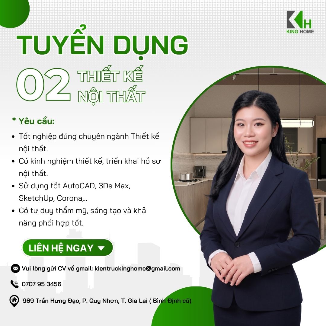 King Home là môi trường phù hợp với những ứng viên yêu thích thiết kế, muốn biến ý tưởng thành những không gian sống