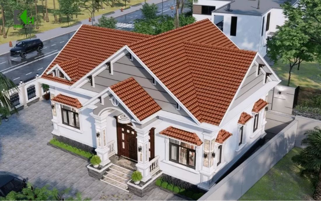 Mái Thái thường sử dụng ngói hoặc các vật liệu có hình thức tương tự ngói, với màu sắc đa dạng như đỏ, xanh, xám, nâu hoặc đen
