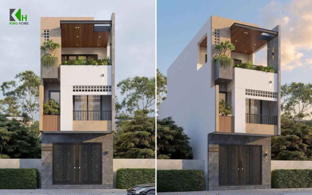 Thiết kế nhà 3 tầng hướng Tây N’s House cân bằng nắng và gió