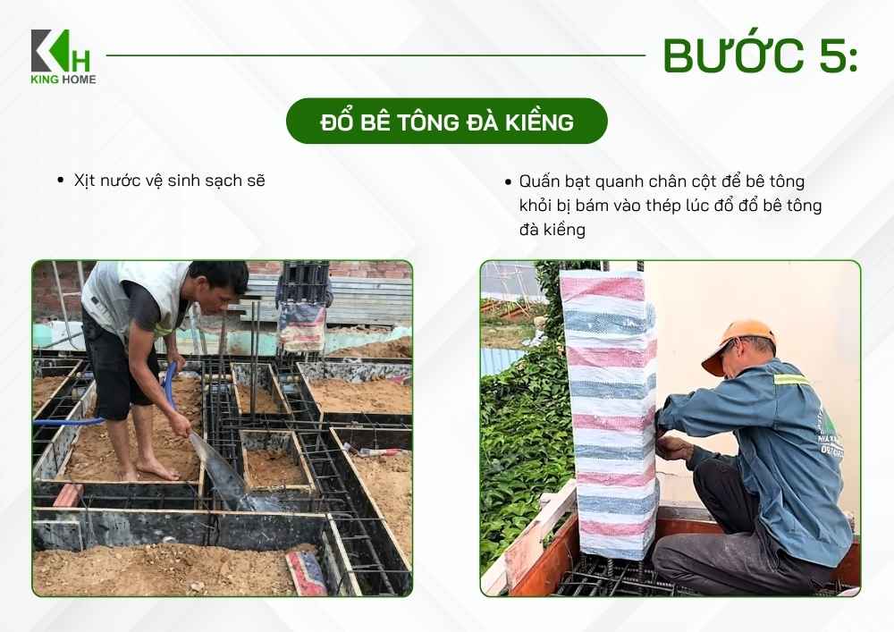 Vệ sinh sạch khu vực và cốp pha trước khi đổ bê tông